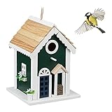 Relaxdays Vogelhaus, Nistkasten für Wildvögel, zum Aufhängen, HBT 25,5 x 18,5 x 18,5 cm,...
