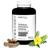 Tribulus Terrestris 2250 mg | 180 vegane Kapseln | 100% natürlich mit 90% Saponinen | Erhöht...