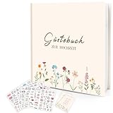 Hochwertiges Hochzeit Gästebuch Vintage, Gästebuch Blanko mit Aufkleber Hochzeit, Gästebuch zum...