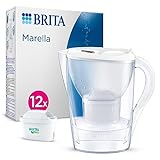 BRITA Wasserfilter-Kanne Marella weiß (2,4l) inkl. 12x MAXTRA PRO All-in-1 Kartusche (Jahresvorrat)...