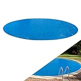 Arebos Pool Solarabdeckplane rund Ø 5 m Blau | Solarplane Stärke 400 µm | Solarfolie zuschneidbar...
