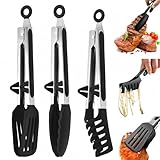 MHwan Küchenzange, 3 Stück 27cm Grillzange Edelstahl mit Ständer, die den Topf Nicht...
