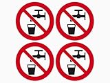 Aufkleber Kein Trinkwasser Hinweis 5 cm Sticker Set Rund Warnzeichen für Außenbereich Witterungs-...