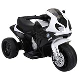 HOMCOM Elektro Kindermotorrad Kinderfahrzeug Lizensiert von BMW S1000RR Elektro-Dreirad mit Akku...