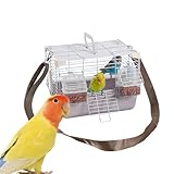 Kleintierkäfig - Vogelkäfig 27cm Vogelreisekäfig - Tragbarer Käfig mit Schublade & Griff für...