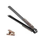 Campingmoon Lange Edelstahl Grillzange Grill und Kohlezange kaminzange Griff aus Palisanderholz...