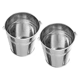 WEKADRIN 2 Stück Teiliges Mini-zinkeimer- Kleiner Französischer Pommes-Eimer aus Metall...