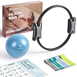 LIONSCOOL Pilates-Ring-Set – 35cm Magic Circle mit Doppelgriffen – Inkl. platzfestem Miniball,...
