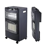 Gas Bullet ® 4200 Watt Gasheizung/Stromheizung Hybrid inkl. Gasdruckregler-Set | drinnen & draußen...
