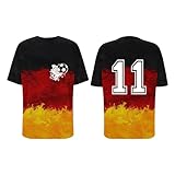 liangp Herren-T-Shirt EM 2024 Fußball-Trikot mit Nummer, T-Shirt, Fanartikel, T-Shirts für Herren,...