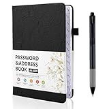 Deepton Passwort Buch, Passwortbuch mit Register A-Z, Notizbuch mit Register A5, Organizer für...