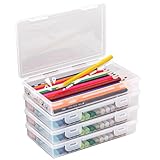 MHwan Stiftebox, 4 Stück Stapelbare Aufbewahrungsbox, robust und langlebig, BPA-frei, aufsteckbare...