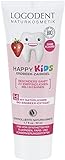 LOGODENT Naturkosmetik HAPPY KIDS Erdbeer Zahngel, Für gesunde und starke Milch- und Kinderzähne,...