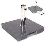 D&L Granit Sonnenschirmständer Schirmständer Schirm Ständer Granitständer m. Rollen [55881 AWZ...