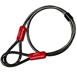 EVEREST FITNESS Schlaufenkabel 76cm x 6mm - Kabelschloss schwarz - Universal Stahlseil - Drahtseil...