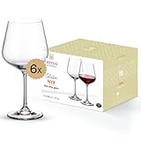 Crystal Bohemia Rotweingläser - 6er Set, je 600 ml, spülmaschinenfest, stoßfest, kratzfest &...