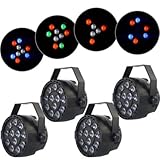 Konfiur 4 Stück Partylicht, 36 Led Bühnenlicht Partylicht Rgb mit Fernbedienung, DMX Discolicht...