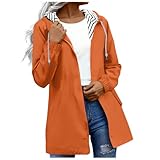 MJGkhiy Regenjacke für Damen, lange Wanderjacken, wasserdicht, leicht, winddicht, mit Kapuze,...