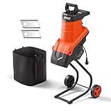 AIVOLT Elektro Gartenhäcksler Messerhäcksler Holzhäcksler,2500W,45mm Aststärke,inkl Fangsack 50L...