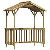Gecheer Grillpavillon Kiefernholz Imprägniert 163,5x93x210 cm, Outdoor-Grillhütte, Regenschutz,...