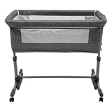 3 in 1 Babybett Beistellbett, Baby Reisebett mit Matratze und Seiteneingang, Tragbar Stubenwagen...