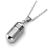 Zysta Edelstahl Asche Schmuck Memorial Urnen Anhänger Patrone Kette Kapsel Pendant Halskette Gravur...