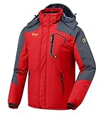 donhobo Herren Winter wasserdichte Winddichte Winterjacke Warme Fleece-Futter Ski Jacken Regenmantel...