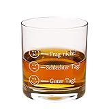 Leonardo Whiskyglas - Frag Nicht - Guter Tag Lustiges Whisky Glas mit Befüllungs-Markierungen...
