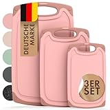 Blumtal Schneidebrett Set mit 3 Größen (S/M/L) - Schneidebrett Kunststoff groß + Saftrillen &...