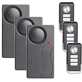 Mengshen 3 Pack Anti-Diebstahl Vibrationsalarm 110dB Laut Empfindlichkeit Einstellbare Motion Sensor...