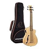 Ortega Guitars Bass Ukulele Elektro-Akustisch – F-Schallloch – Bamboo Series – Inklusive Gig...