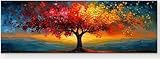 Leinwand Bilder Groß 120x30 cm XXL Wanddeko Wohnzimmer - Baum des Lebens Poster & Kunstdrucke...