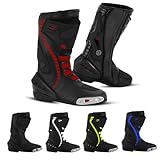 Vaster Moto Herren Motorradschuhe Knöchel wasserdichte Leder-Rennstiefel Rutschfeste Sohle...