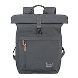 travelite Handgepäck Rucksack, Laptop Rucksack 15,6 Zoll, BASICS, Reiserucksack Rolltop Funktion,...