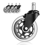 Bürostuhl Rollen 11x22mm, 5 Stück Leise rollen für bürostühle, mit MAX 400 kg, Transparent...