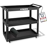 TECPO Werkzeugwagen Rollwagen mit 3 Ladeflächen inkl. Schaumeinlage zum Schutz, 300 kg Tragkraft,...