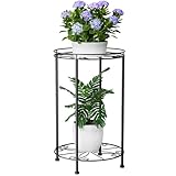 Josmimic 2 Etagen Pflanzenständer Blumenständer - Metall Pflanzenhocker - Hoher Blumenhocker...