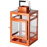 Fink kleine Laterne 20 cm orange Windlicht für Stumpenkerzen oder LED-Kerzen