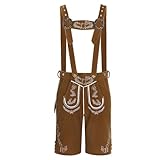 CLSSLVVBN Herren Oktoberfest Lederhose, Trachtenhose, Trachten Lederlatz, Klassische bayerische...