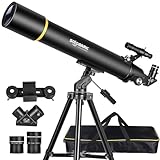 Teleskope für Erwachsene Astronomie, 80mm Aperture 900mm Refraktor Teleskop für Kinder, Anfänger,...