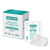 Medrull Kompressen nicht gewebt STERIL ULTRASOFT Wundauflagen 4-lagig 10 x 10 cm - Verpackt 2 Stück...