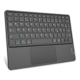 Fintie Kabellose Bluetooth Tastatur mit Touchpad, Tablet Tastatur Deutsch Layout für iPad, Samsung...