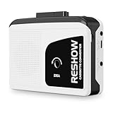 Reshow Kassettenspieler tragbar, eingebautes Mikrofon & Lautsprecher, USB Kassette zu MP3 Konverter,...