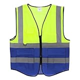 PATIKIL Extra große reflektierende Sicherheitsweste 27x23 Zoll, Hochsichtbare Sicherheitsweste mit...