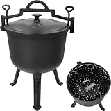 BROWIN® Gusseiserner Jagdkessel 330517 | 10 Liter | 42 cm Höhe | mit Griffen 35 cm Breite |...