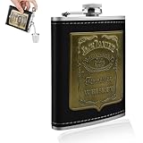 Flachmann Edelstahl Flachmänner mit Gravur Whisky Hip Flask 8oz / 230ml Leder Flask für Männer...