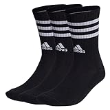 adidas 3 Stripes Socks Socken 3er Pack (43-45, Black/White)