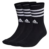 adidas 3 Stripes Socks Socken 3er Pack (43-45, Black/White)