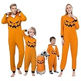 Einteiliger Kapuzen-Onesie Halloween Parent Child Printed Hooded Zipper Home Jumpsuit(Kinder,#008,8...