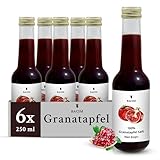 Madame Cheri Granatapfelsaft 6 x 250 ml – 100 % Direktsaft aus frischen Granatäpfeln –...